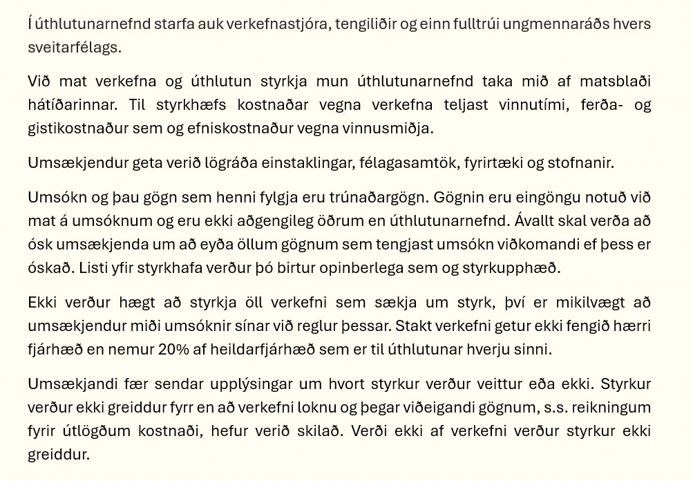 Verklagsreglur Skúnaskralls