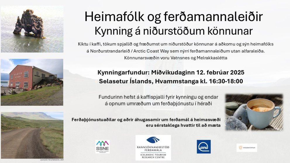 Heimafólk og ferðamannaleiðir - kynning á niðurstöðum könnunar
