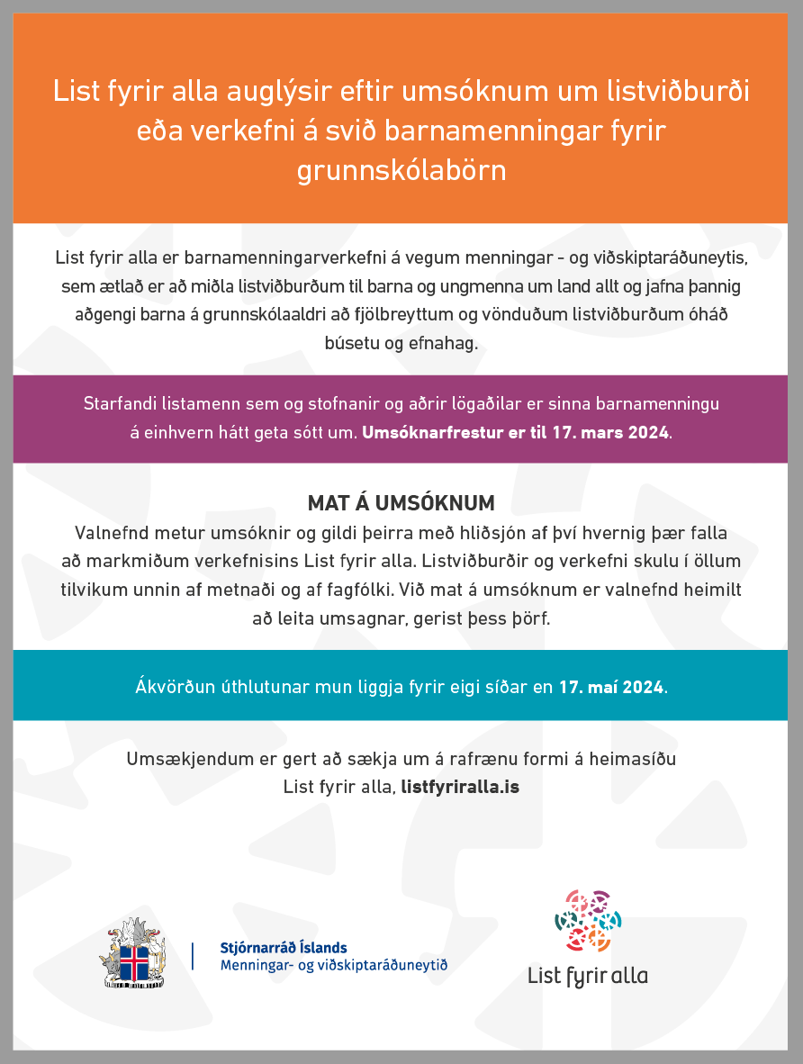 List fyrir alla auglýsir eftir umsóknum