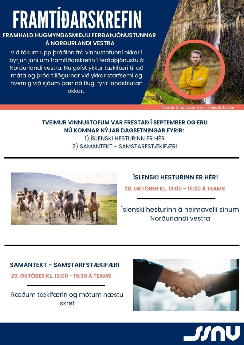 Framtíðarskrefin - nýjar dagsetningar fyrir tvær vinnustofur