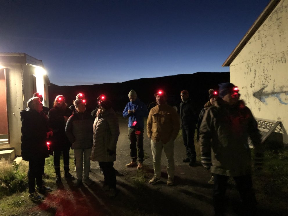 Tekið þátt í myrkragöngu hjá Þrístöpum og í Vatnsdalshólum.