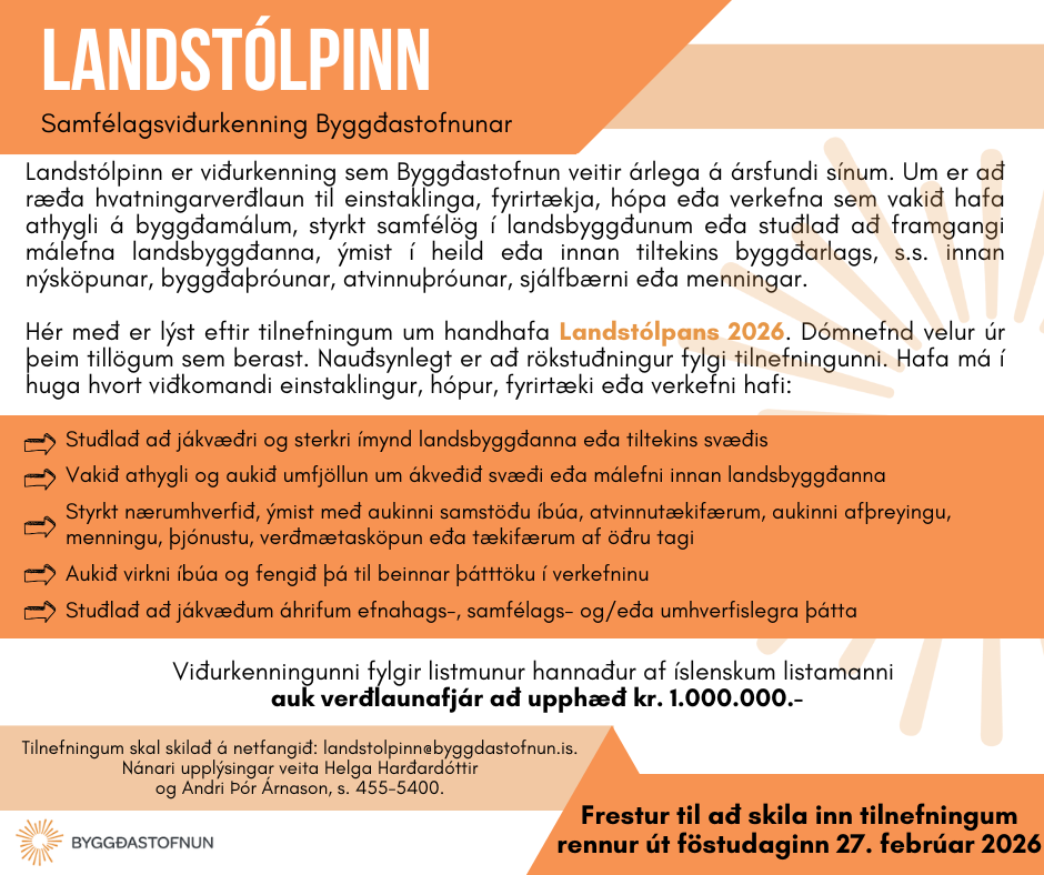 Landstólpinn - opið fyrir tilnefningar