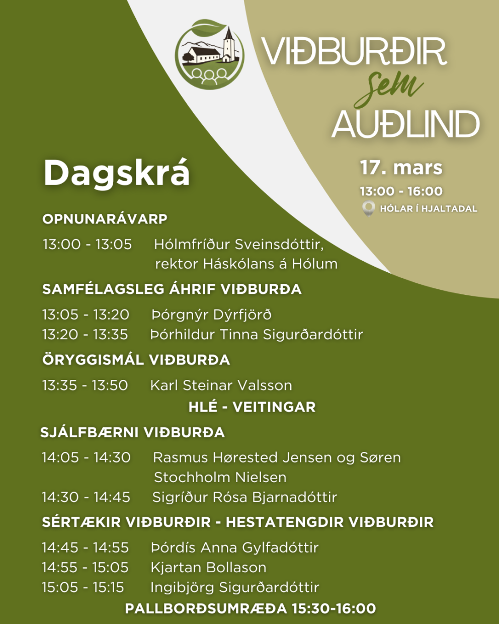 Málþing á Hólum um samfélagsleg áhrif viðburða