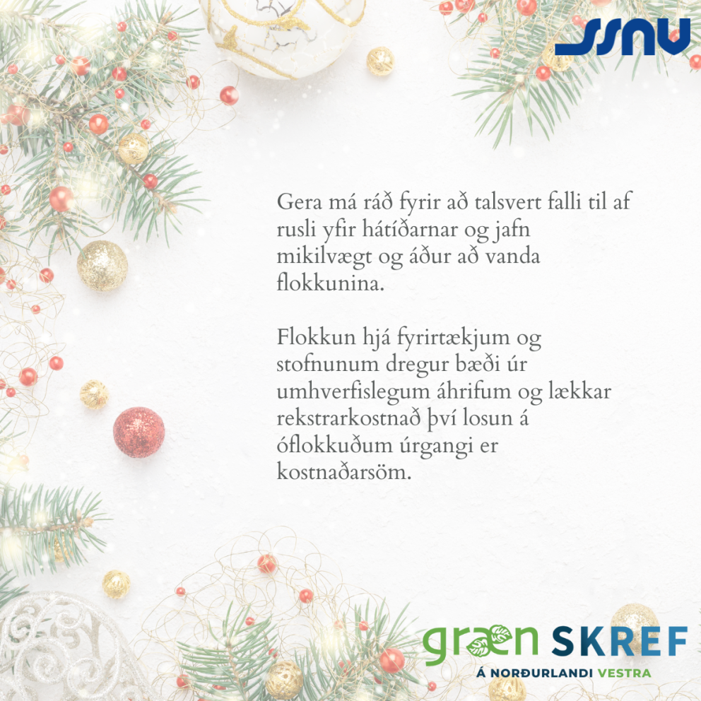Flokkun yfir hátíðarnar - fróðleiksmoli um umhverfismál