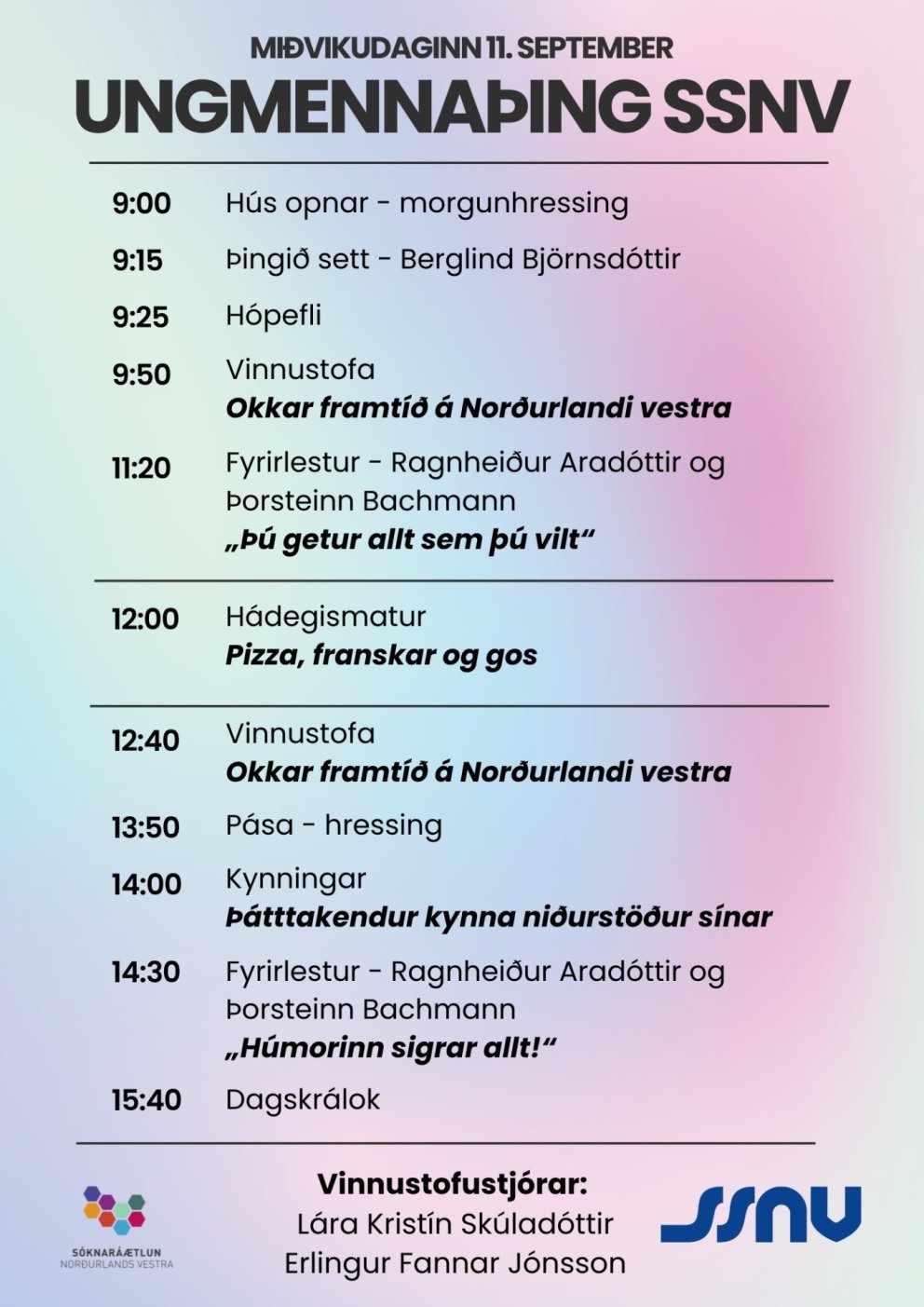 Ungmennaþing SSNV 2024 fer fram 11. september