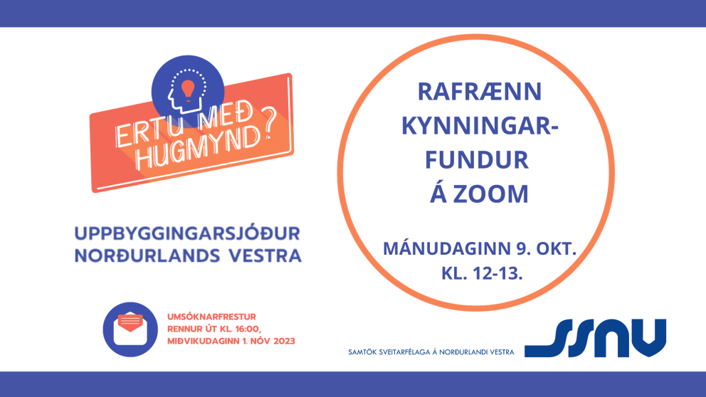 Rafrænn kynningarfundur um Uppbygginarsjóð Norðurlands vestra