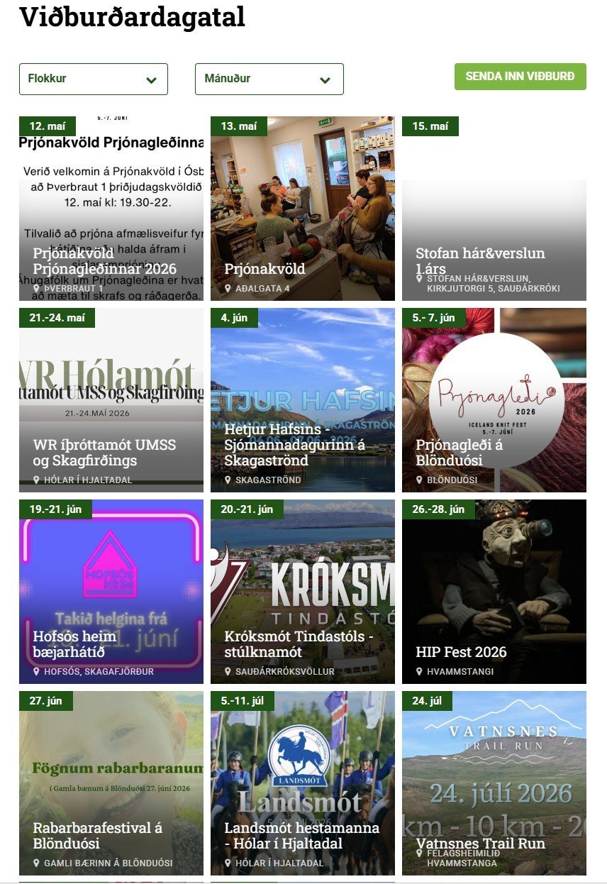 Viðburðadagatal Feykis - ekki gleyma að senda inn upplýsingar um viðburðinn þinn