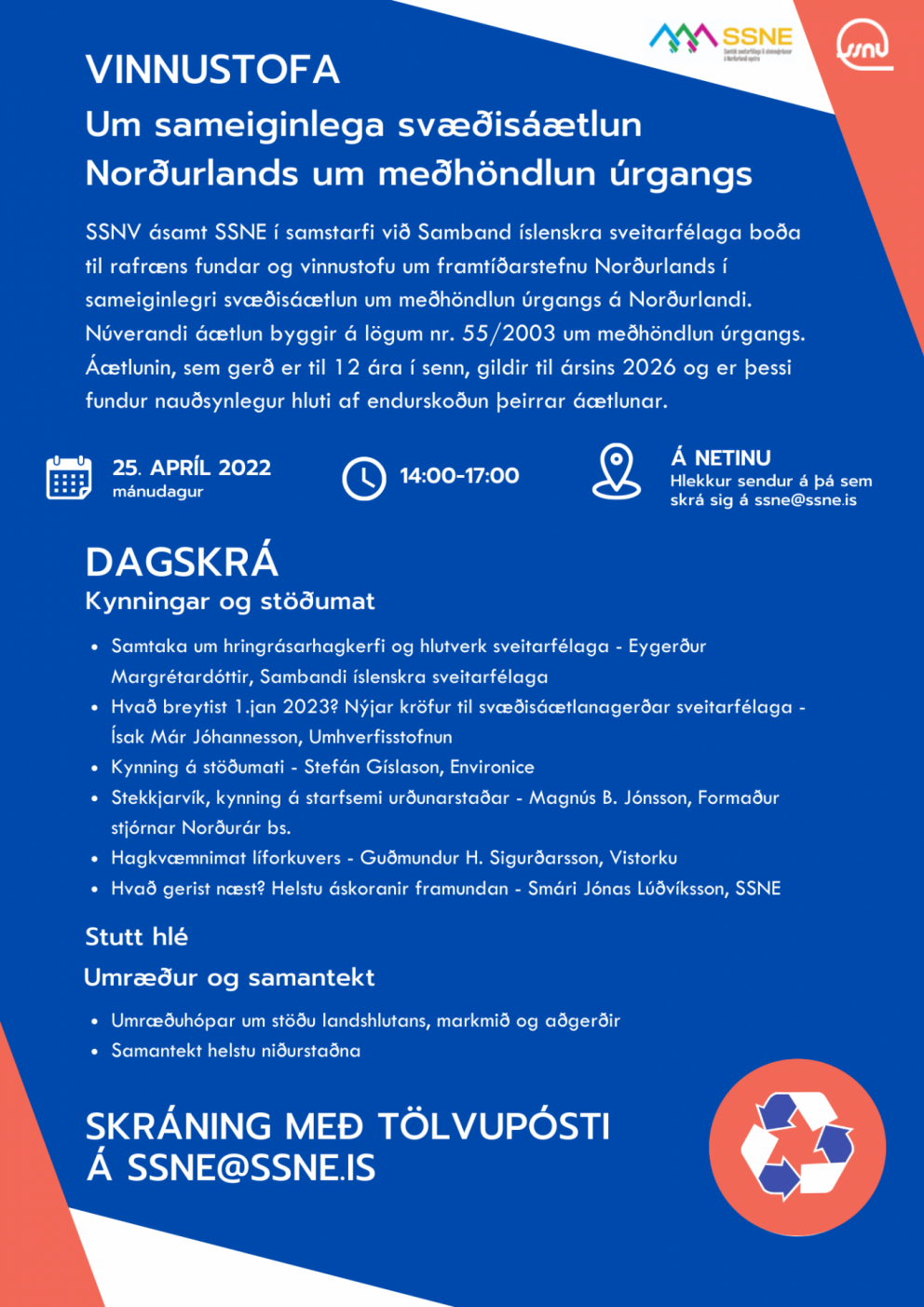 Vinnustofa um sameignlega svæðisáætlun Norðurlands um meðhöndlun úrgangs