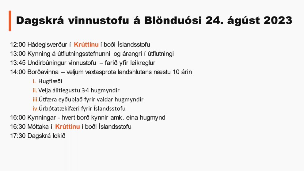 Spennandi vinnustofa í dag í samstarfi við Íslandsstofu