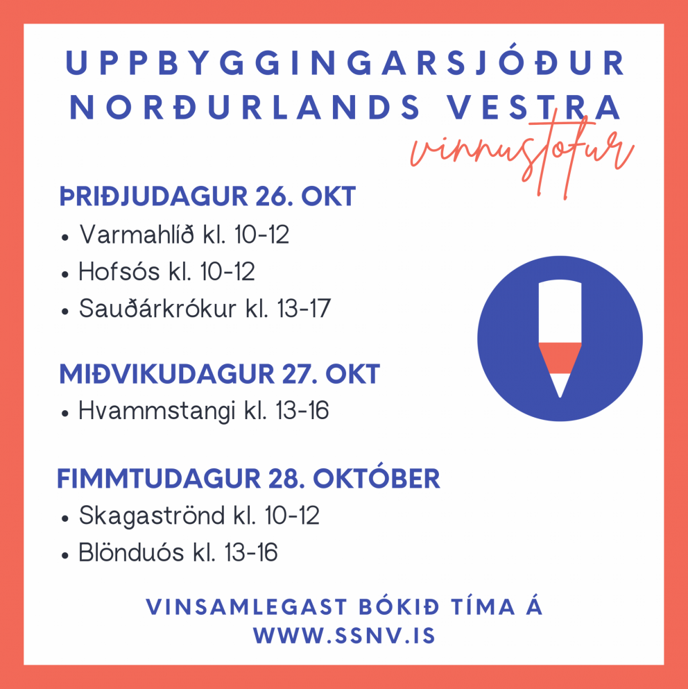 Vinnustofur Uppbyggingarsjóðs Norðurlands vestra